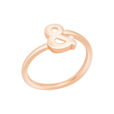 14 Ayar Rose Altın Sonsuzluk Figürlü Yüzük