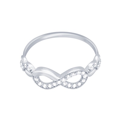 14 Ayar Beyaz Altın Sonsuzluk Figürlü Yüzük
