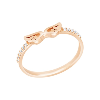 14 Ayar Rose Altın Melek Kanadı Figürlü Yüzük