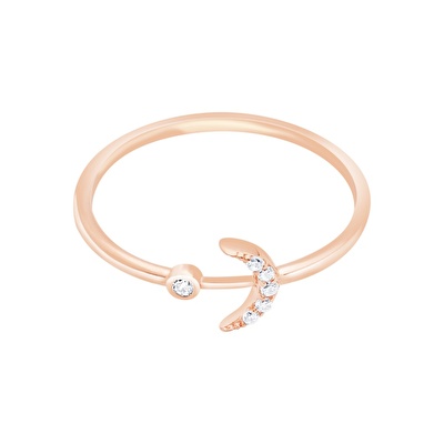 14 Ayar Rose Altın Ay Figürlü Yüzük