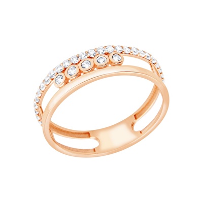 14 Ayar Rose Altın Taşlı Yüzük