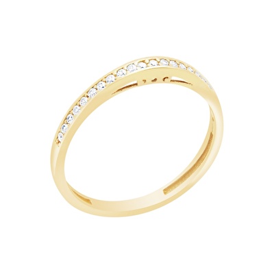 14 Ayar Sarı Altın Taşlı Yüzük