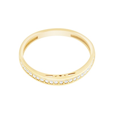 14 Ayar Sarı Altın Taşlı Yüzük