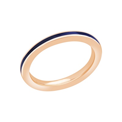 14 Ayar Rose Altın Mavi Mineli Yüzük