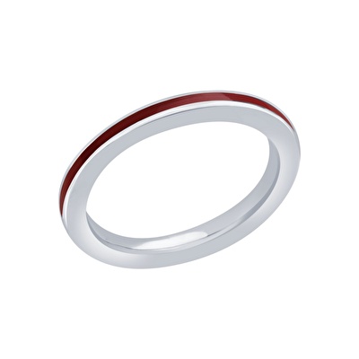 14 Ayar Beyaz Altın Kırmızı Mineli Yüzük