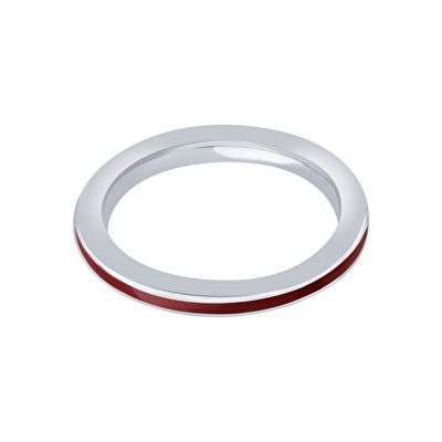 14 Ayar Beyaz Altın Kırmızı Mineli Yüzük