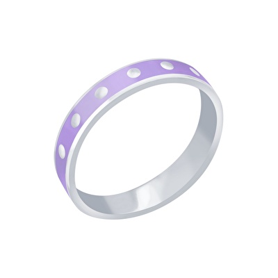 14 Ayar Beyaz Altın Mor Mineli Yüzük