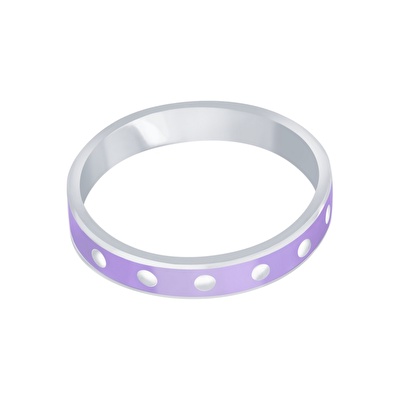 14 Ayar Beyaz Altın Mor Mineli Yüzük
