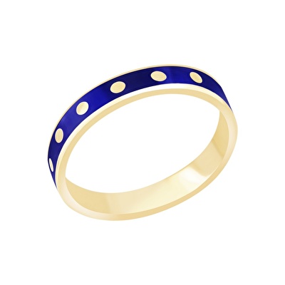 14 Ayar Sarı Altın Mavi Mineli Yüzük
