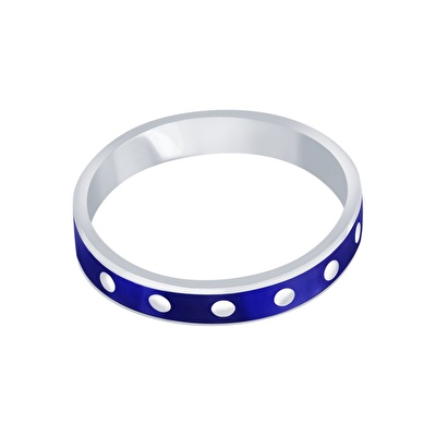 14 Ayar Beyaz Altın Trend Mavi Mineli Yüzük