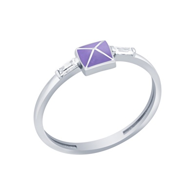 14 Ayar Beyaz Altın Baget Yüzük