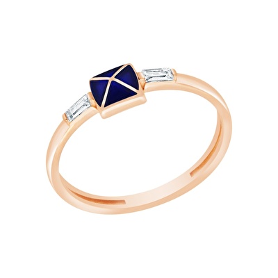 14 Ayar Rose Altın Baget Yüzük