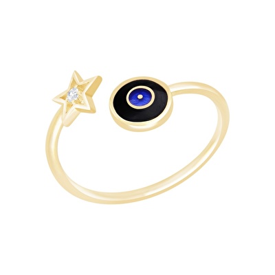 14 Ayar Sarı Altın Yıldız Figürlü Yüzük