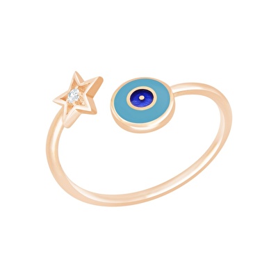 14 Ayar Rose Altın Yıldız Figürlü Yüzük