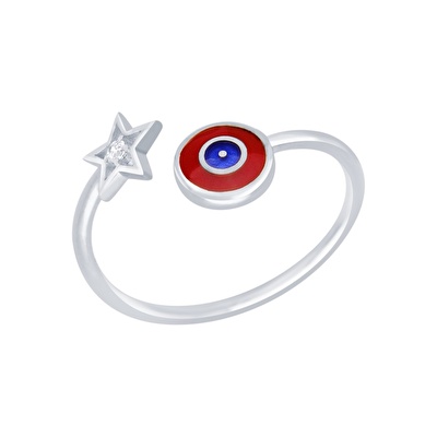 14 Ayar Beyaz Altın Yıldız Figürlü Yüzük