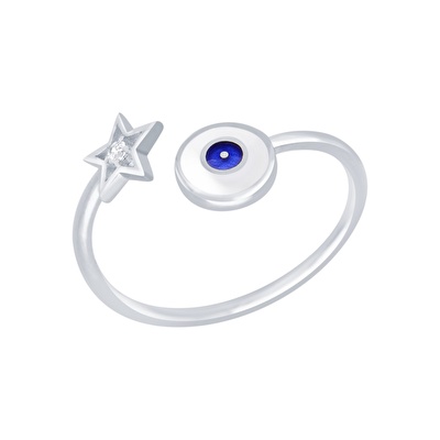 14 Ayar Beyaz Altın Yıldız Figürlü Yüzük