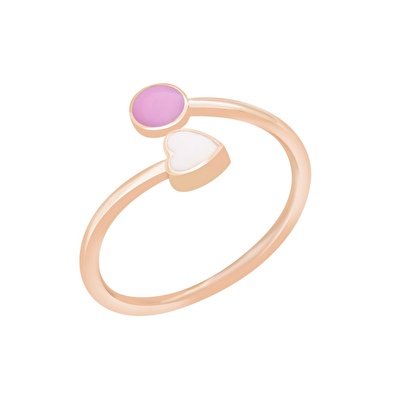 14 Ayar Rose Altın Mineli Kalp Figürlü Yüzük