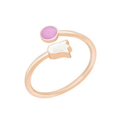 14 Ayar Rose Altın Lale Çiçek Yüzük