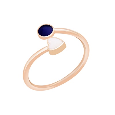 14 Ayar Rose Altın Mineli Kalp Figürlü Yüzük