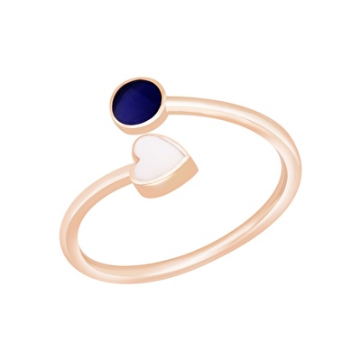 14 Ayar Rose Altın Mineli Kalp Figürlü Yüzük