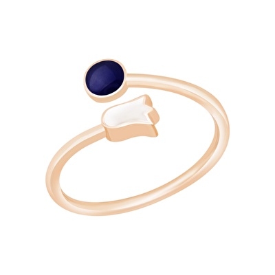 14 Ayar Rose Altın Lale Çiçek Yüzük