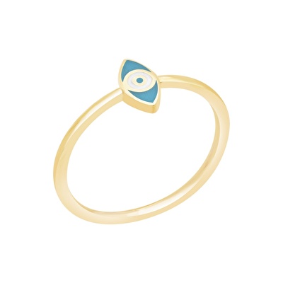 14 Ayar Sarı Altın Göz Figürlü Yüzük