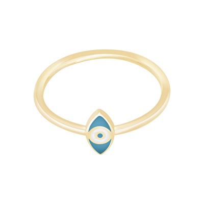 14 Ayar Sarı Altın Göz Figürlü Yüzük