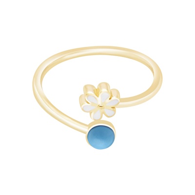 14 Ayar Sarı Altın Firuze Taşlı Yüzük