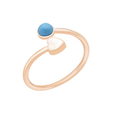 14 Ayar Rose Altın Firuze Taşlı Yüzük