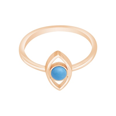 14 Ayar Rose Altın Firuze Taşlı Yüzük