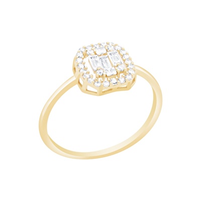 14 Ayar Sarı Altın Baget Yüzük