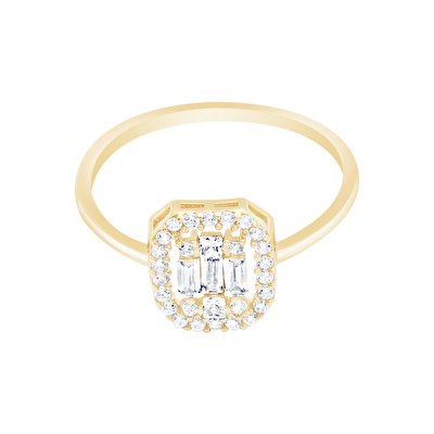 14 Ayar Sarı Altın Baget Yüzük