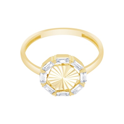 14 Ayar Sarı Altın Baget Yüzük