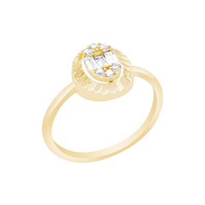 14 Ayar Sarı Altın Baget Yüzük