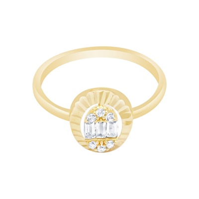 14 Ayar Sarı Altın Baget Yüzük