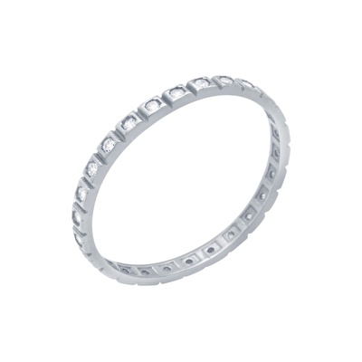 14 Ayar Beyaz Altın Tamtur Yüzük