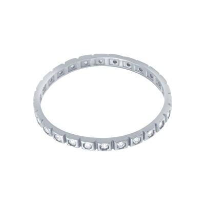 14 Ayar Beyaz Altın Tamtur Yüzük