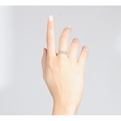 14 Ayar 3 Renkli Altın Dorika Yüzük