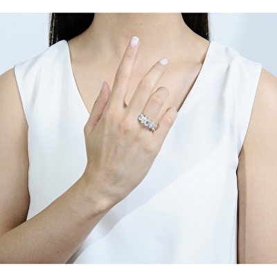 14 Ayar Sarı-Beyaz Altın Baget Yüzük