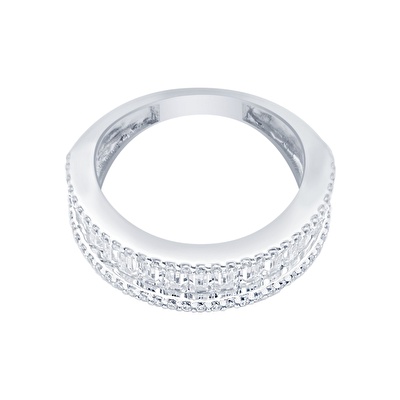 14 Ayar Beyaz Altın Baget Yüzük