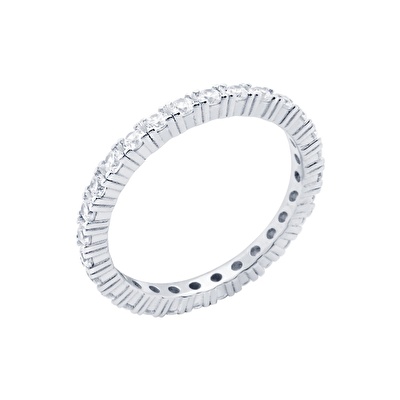 14 Ayar Beyaz Altın Tamtur Yüzük