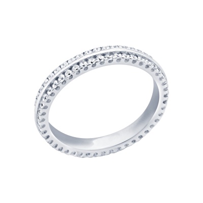 14 Ayar Beyaz Altın Tamtur Yüzük