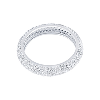 14 Ayar Beyaz Altın Tamtur Yüzük