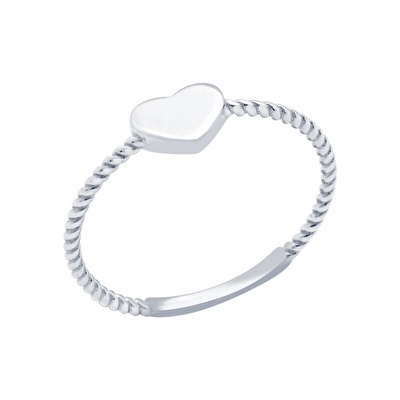 14 Ayar Beyaz Altın Serçe Parmak Yüzük