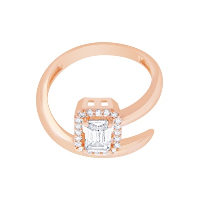 14 Ayar Rose Altın Baget Yüzük