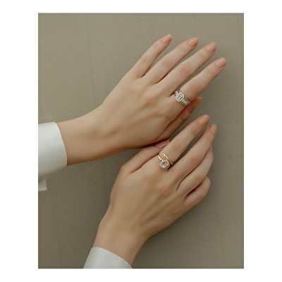 14 Ayar Rose Altın Baget Yüzük