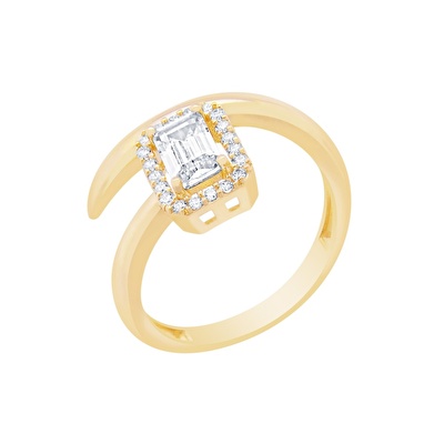 14 Ayar Sarı Altın Baget Yüzük