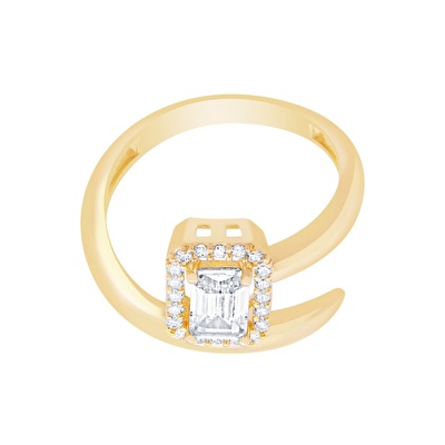 14 Ayar Sarı Altın Baget Yüzük