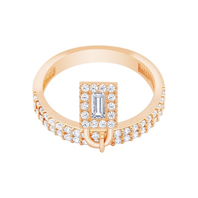 14 Ayar Rose Altın Baget Yüzük