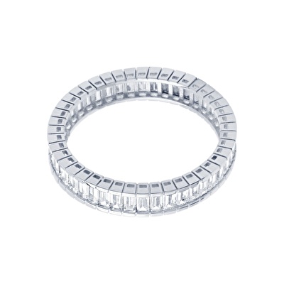 14 Ayar Beyaz Altın Tamtur Yüzük